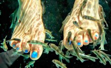 Рыбы очищают кожу ног