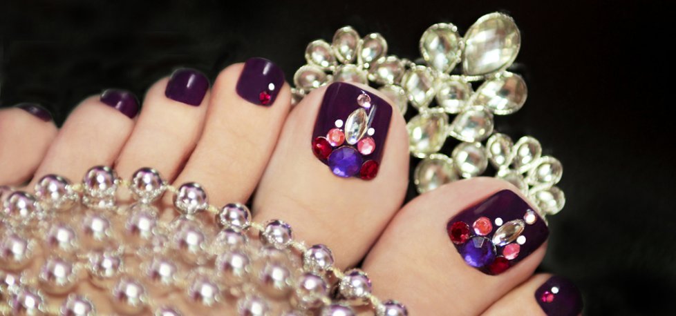 Педикюр Ногах со Стразами